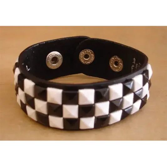 Bracelet PCV 3 rows - blanc/noir