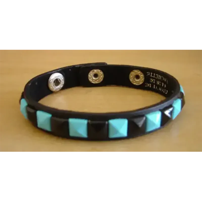 Bracelet PCV 1 row - bleu/noir