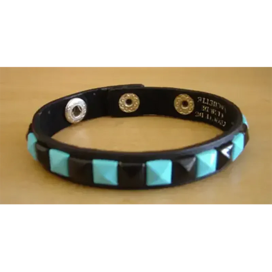Bracelet PCV 1 row - bleu/noir
