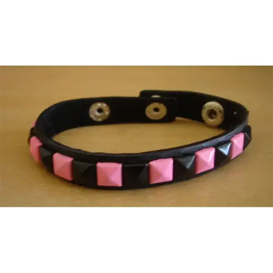 Bracelet PCV 1 row - rose/noir