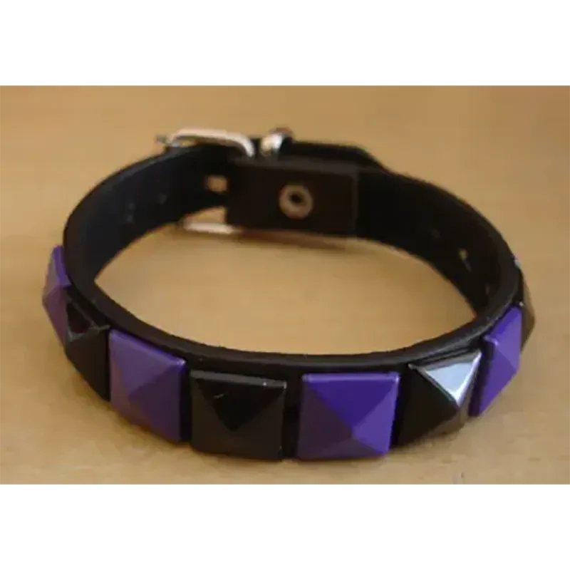 Bracelet PVC 1 rang - violet/noir