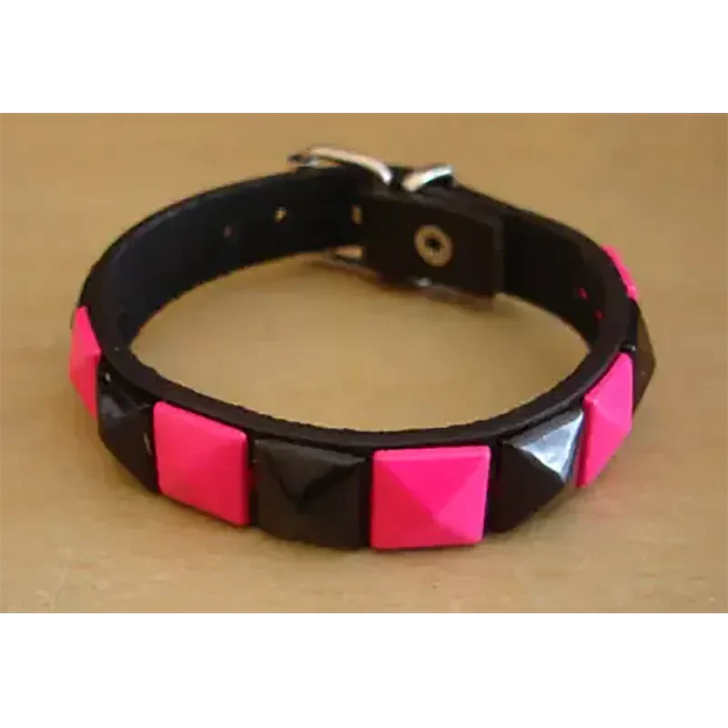 Bracelet PCV 1 row - rose/noir