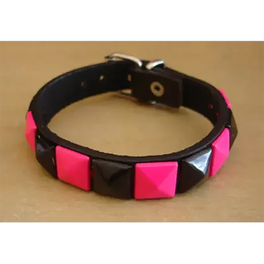Bracelet PCV 1 row - rose/noir