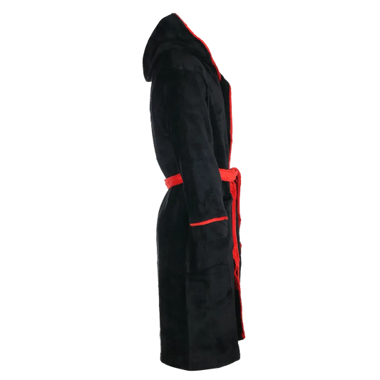 peignoir ac/dc vue profil noir rouge