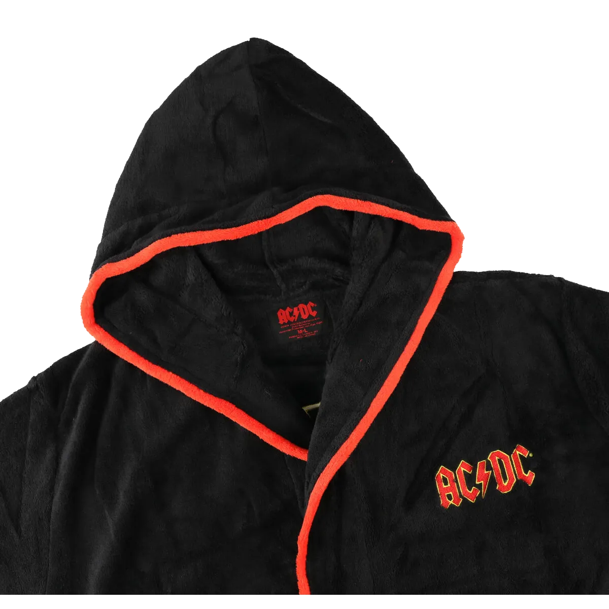 peignoir ac/dc capuche détail broderie