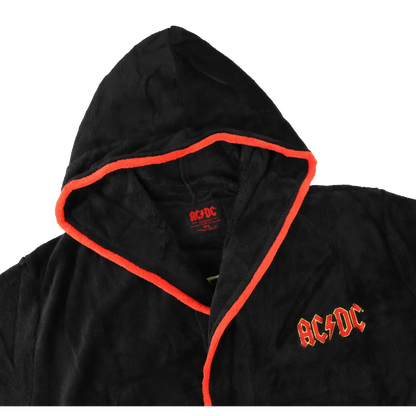 peignoir ac/dc capuche détail broderie