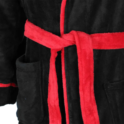 ceinture rouge peignoir ac/dc polaire