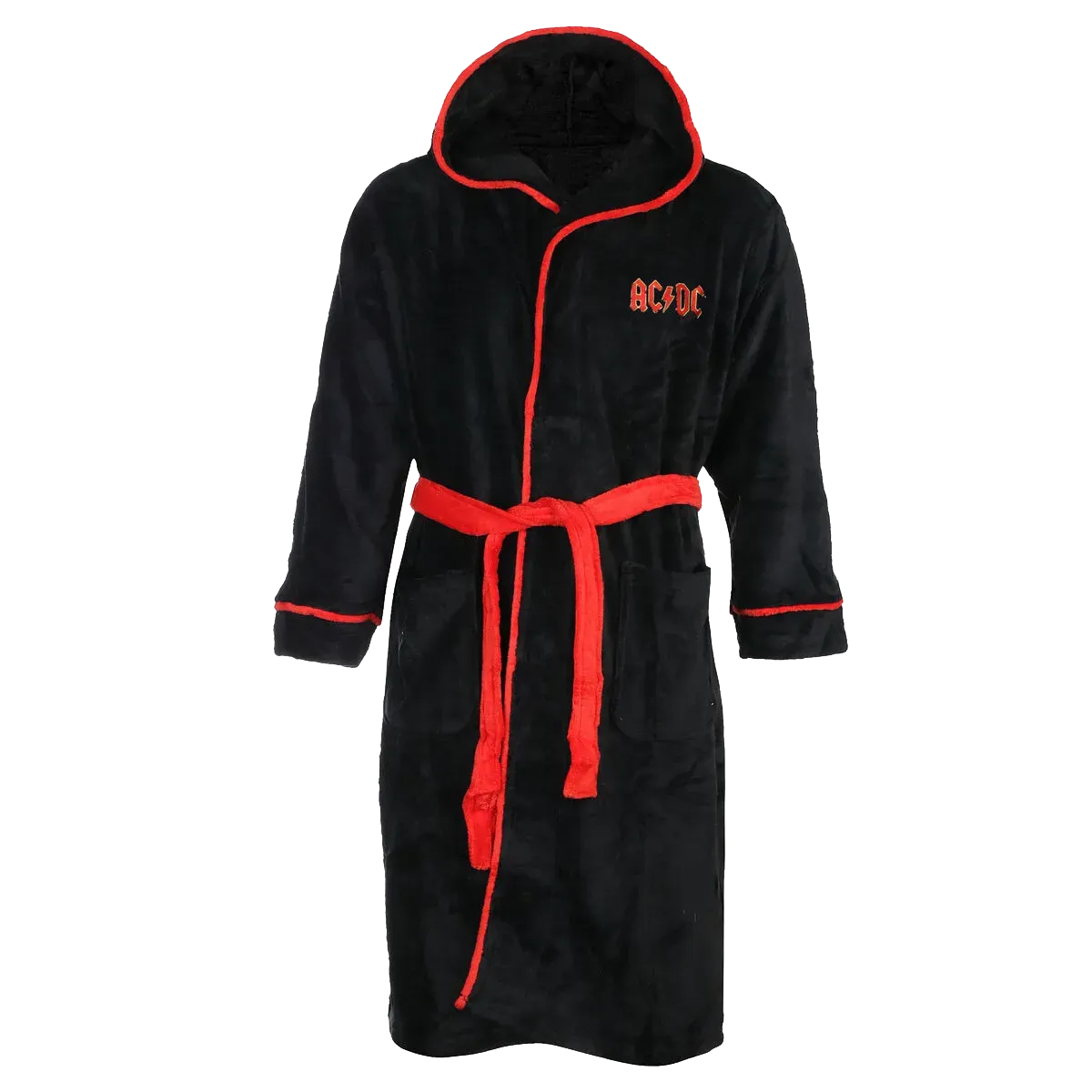 peignoir ac/dc noir capuche logo brodé