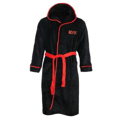 peignoir ac/dc noir capuche logo brodé