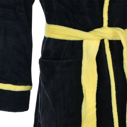 Ceinture jaune et poches du peignoir Nirvana noir