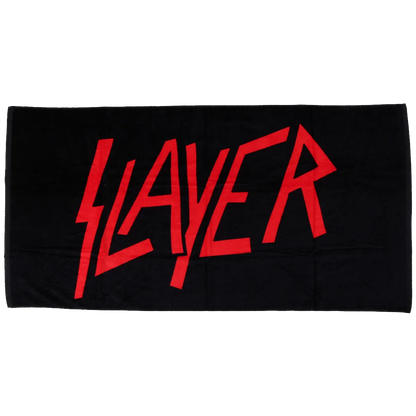 Serviette Slayer logo rouge sang étalée