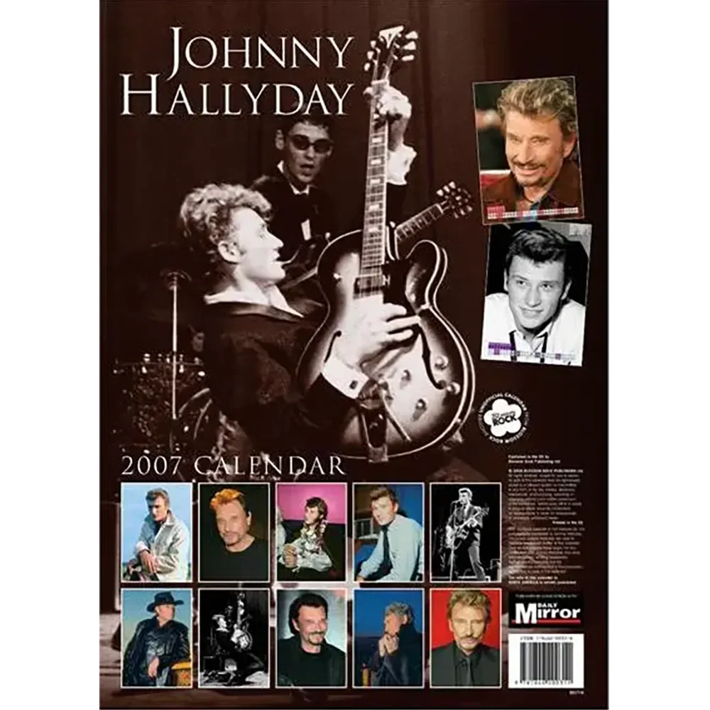 Vintage calendar Johnny Hallyday 2007 (dos)
