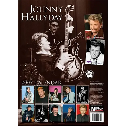 Vintage calendar Johnny Hallyday 2007 (dos)