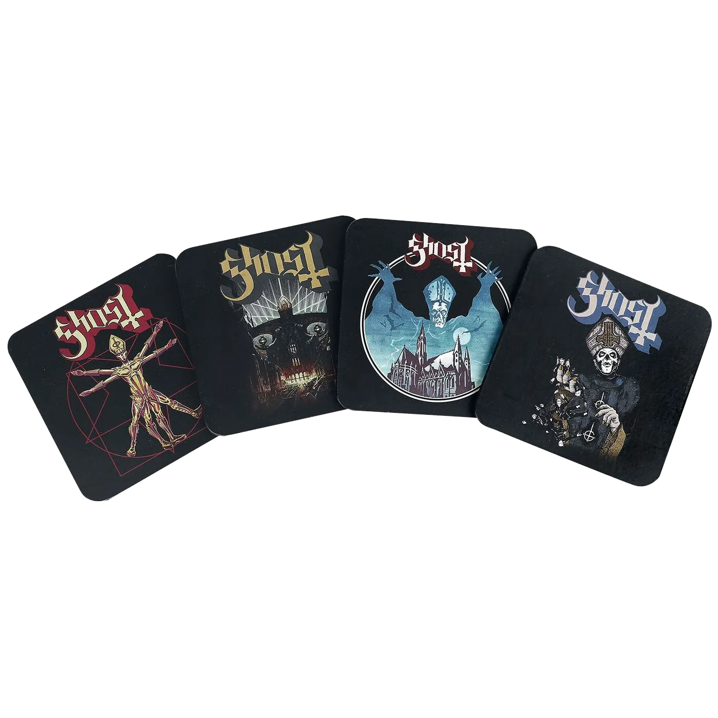 Sous-bocks Ghost - Coffret de 4 modèles avec artworks emblématiques