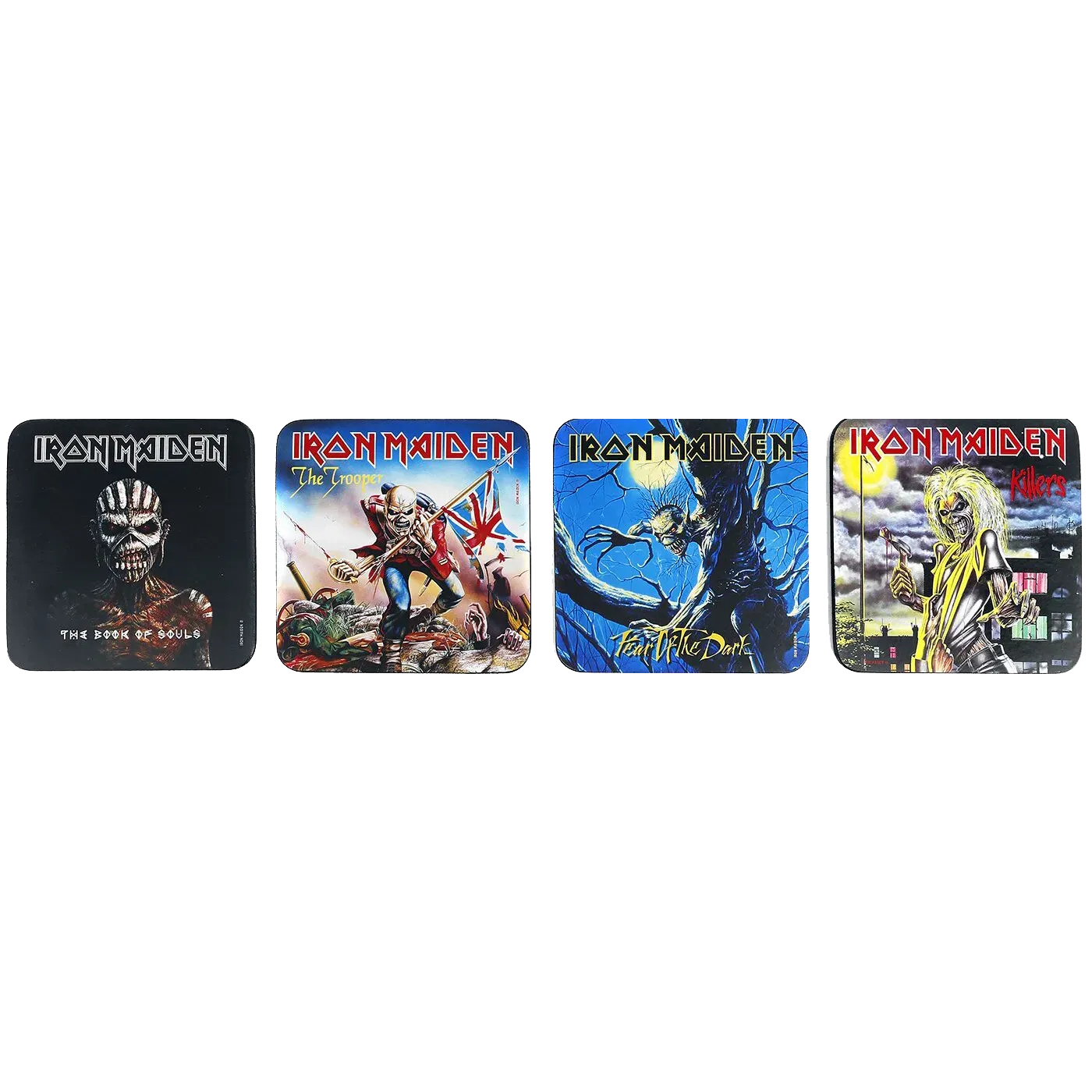 4 sous-bocks Iron Maiden : The Book of Souls, The Trooper, Fear of the Dark, Killers