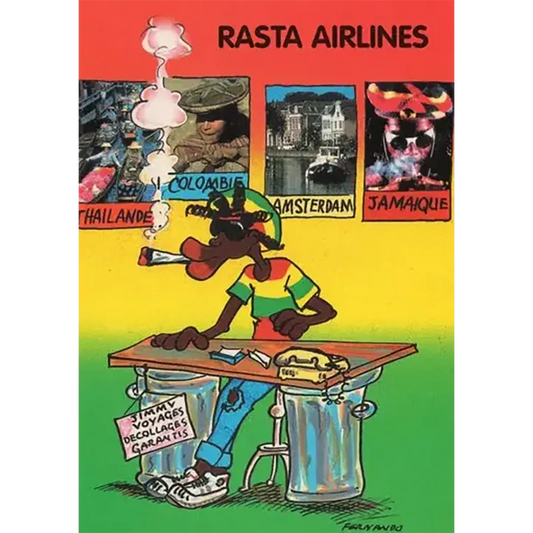 Postcard Reggae - Jimmy rasta airlines
