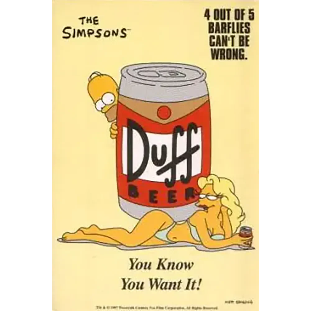 Carte postale Simpsons - Duff, you know you want it !