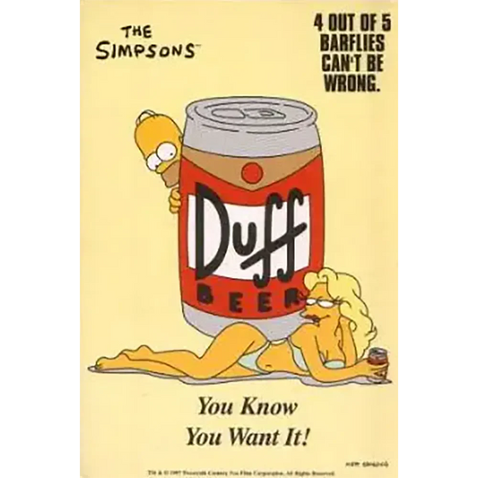 Postcard Simpsons - Duff, you know you want it !