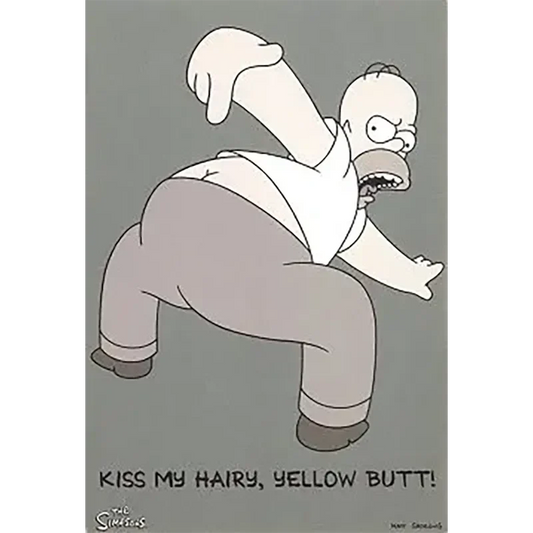 Postcard Simpsons - Kiss my hairy yellow butt