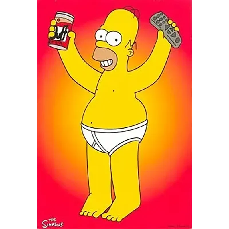 Carte postale Simpsons - Homer [Slip, Duff & Télécommande]