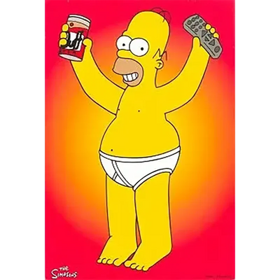 Carte postale Simpsons - Homer [Slip, Duff & Télécommande]