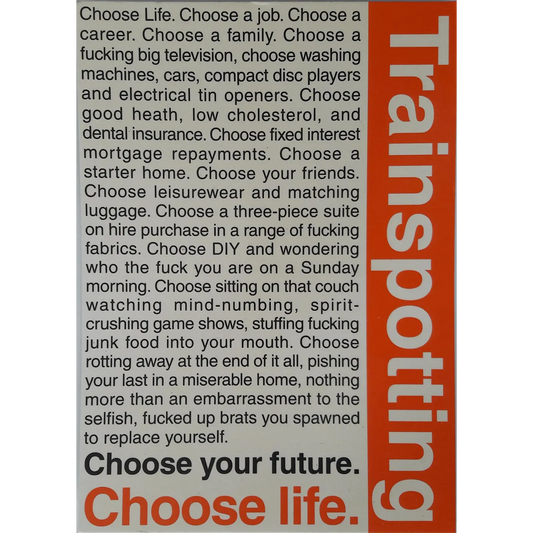 Postcard Trainspotting - Choose Life