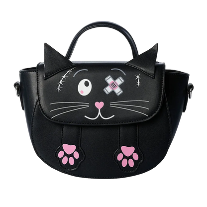 Sac à main Banned Alternative NEKO – face avant motif chat kawaii goth