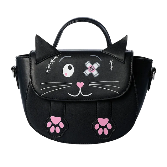 Sac à main Banned Alternative NEKO – face avant motif chat kawaii goth