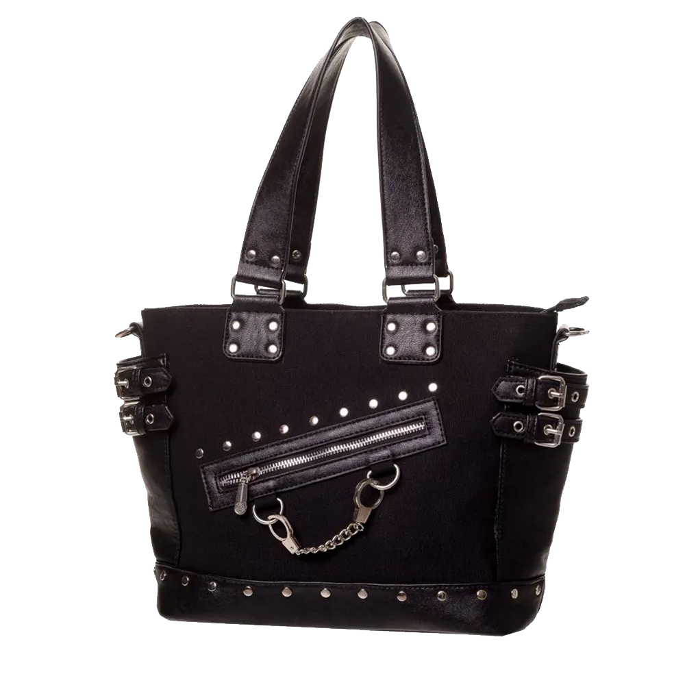 Sac Hellbound Banned Alternative – face avant style bondage avec rivets et menotte