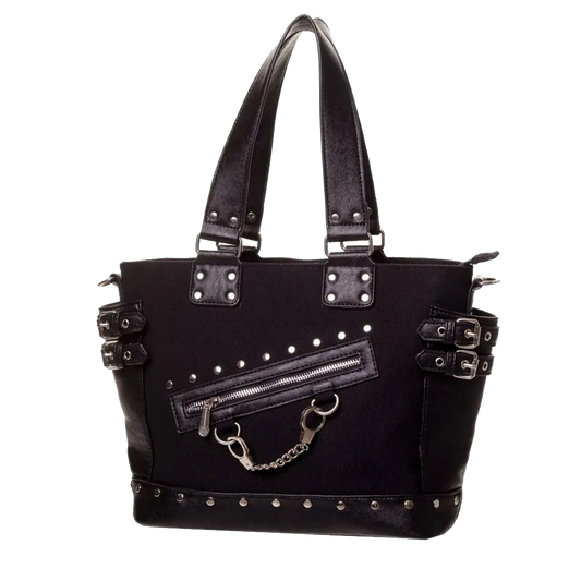 Sac Hellbound Banned Alternative – face avant style bondage avec rivets et menotte