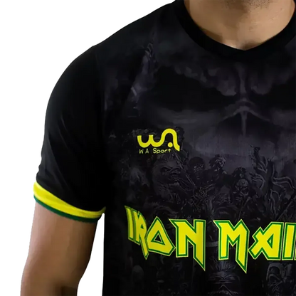 Maillot de football officiel Iron Maiden - Brazil (gros plan WA)
