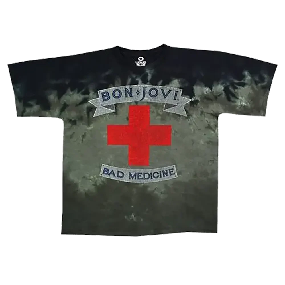 T-shirt Bon Jovi - Bad Medecine [tie dye Liquid Blue]