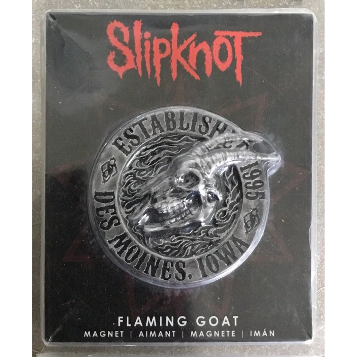 Packaging officiel Slipknot Flaming Goat Magnet