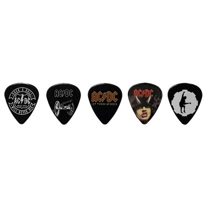 Ensemble de médiators AC/DC assortis, décorés de visuels divers