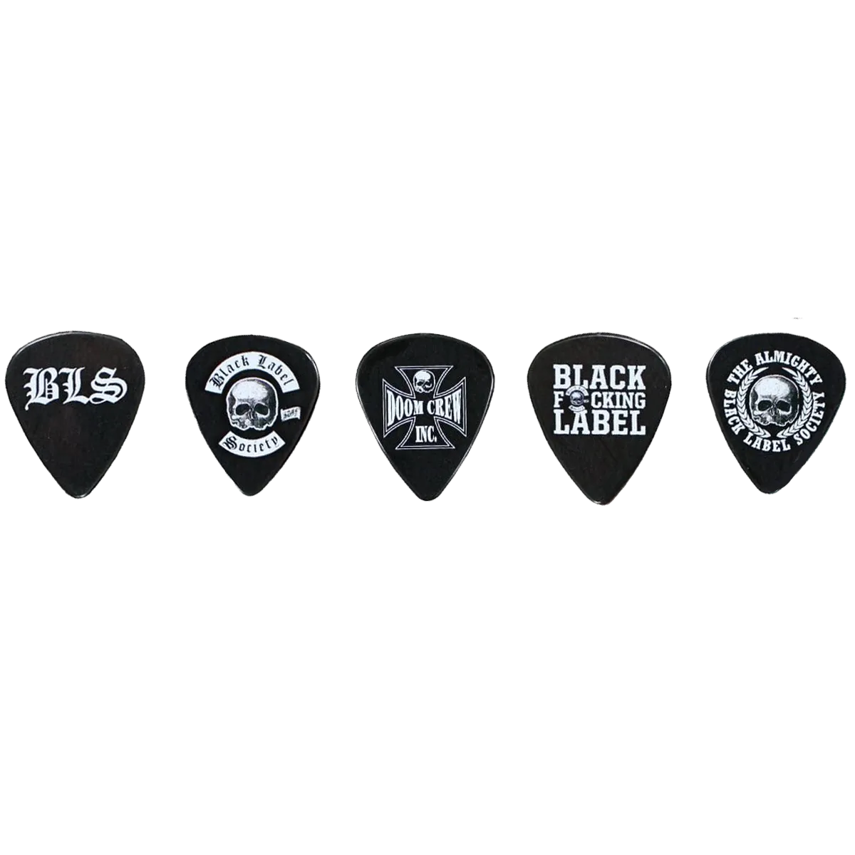 Ensemble de médiators Black Label Society assortis, décorés de visuels divers