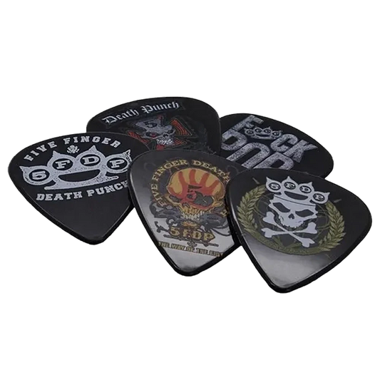 Ensemble de médiators Five Finger Death Punch assortis, décorés de visuels divers