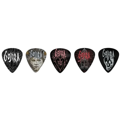 Ensemble de médiators Gojira assortis, décorés de visuels divers