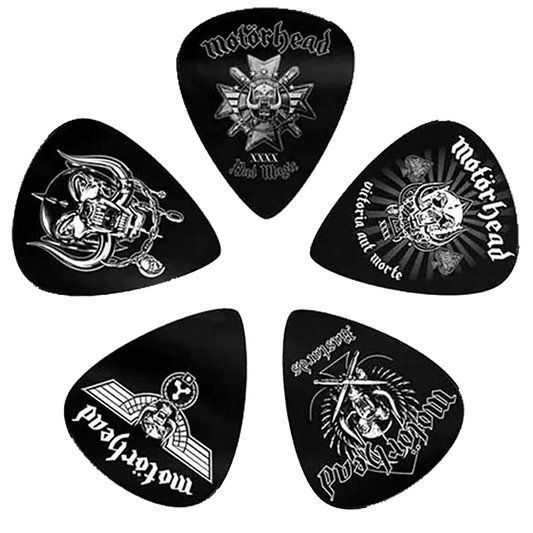 Ensemble de médiators Motorhead assortis, décorés de visuels divers Bastards