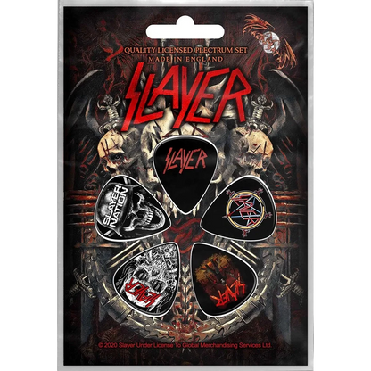 Slayer guitar pick set on blister card 