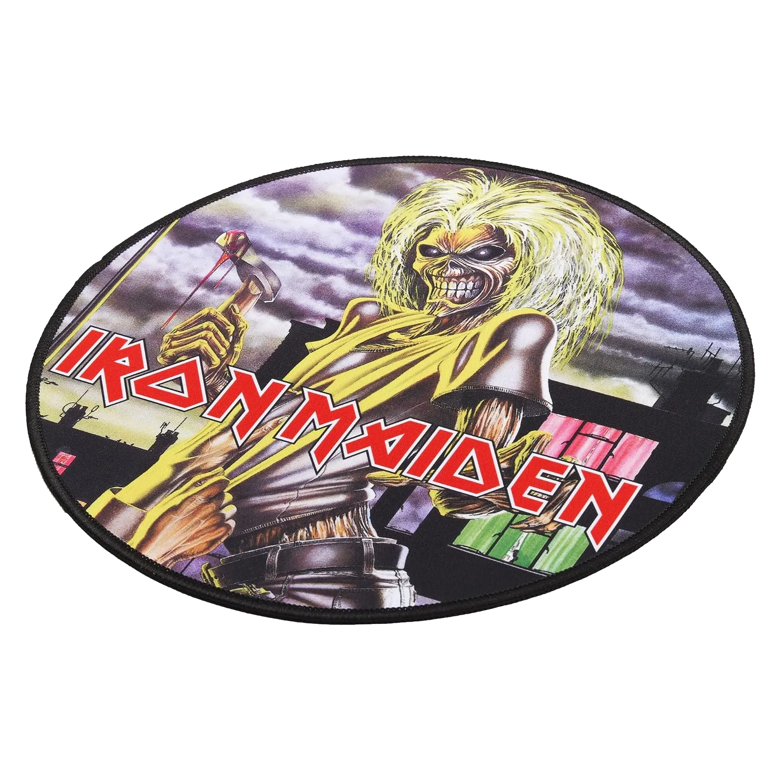 Tapis de souris rond Iron Maiden Killers vue inclinée