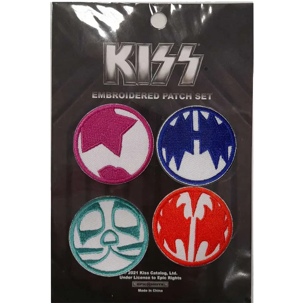 Ecusson Kiss - kit de 4 mini patchs