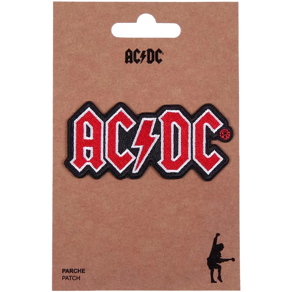 Ecusson AC/DC – Logo rouge sur son support cartonné 100% officiel
