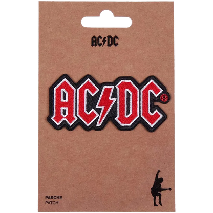 Ecusson AC/DC – Logo rouge sur son support cartonné 100% officiel