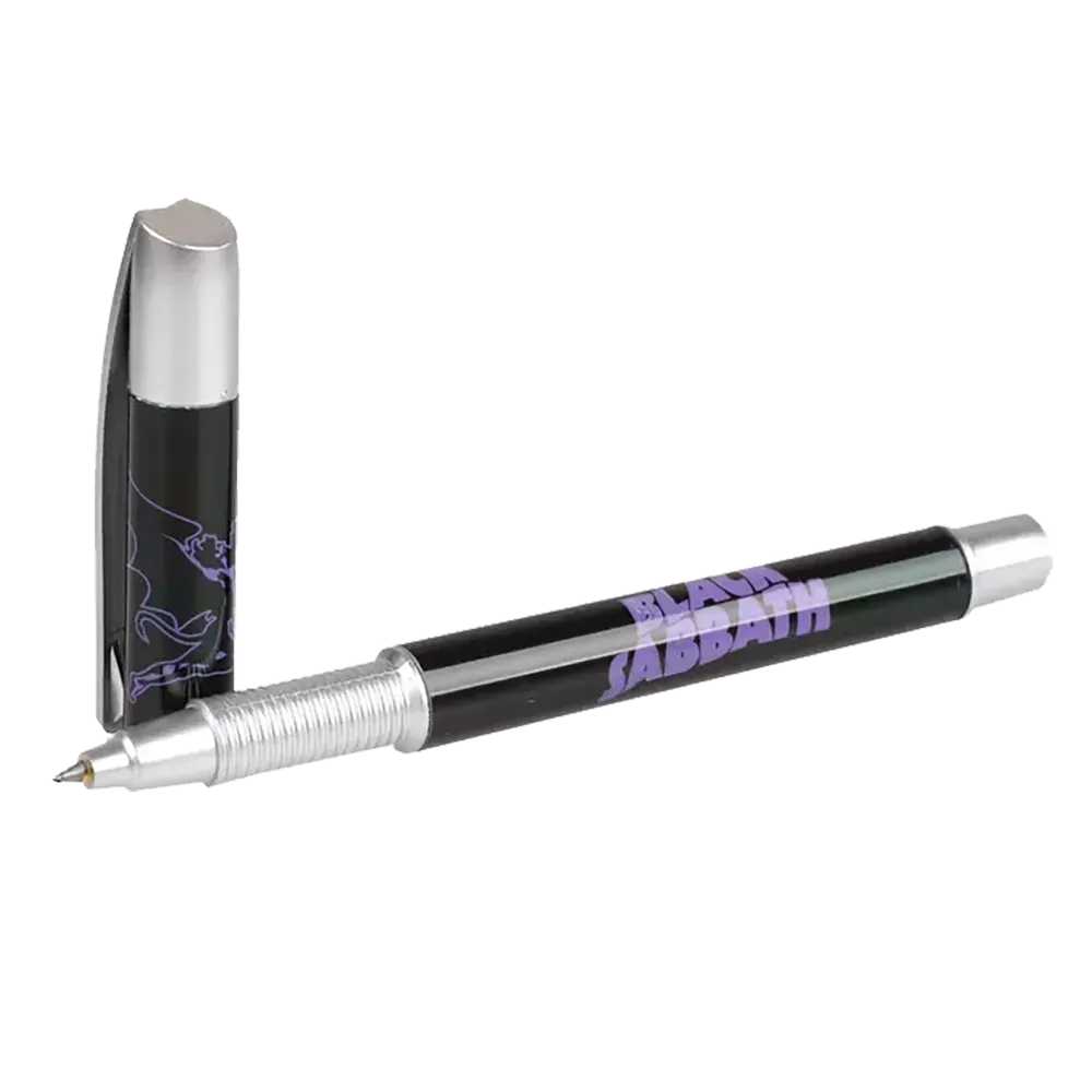Stylo Black Sabbath ouvert – pointe et corps design rock