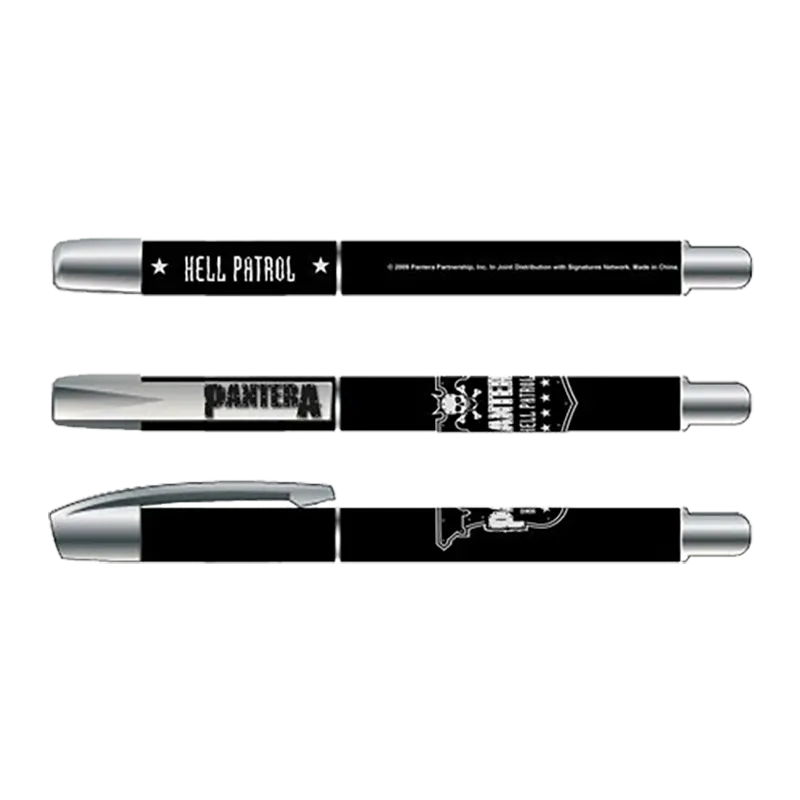 Vue détaillée du stylo Pantera Hell Patrol avec logo et texte