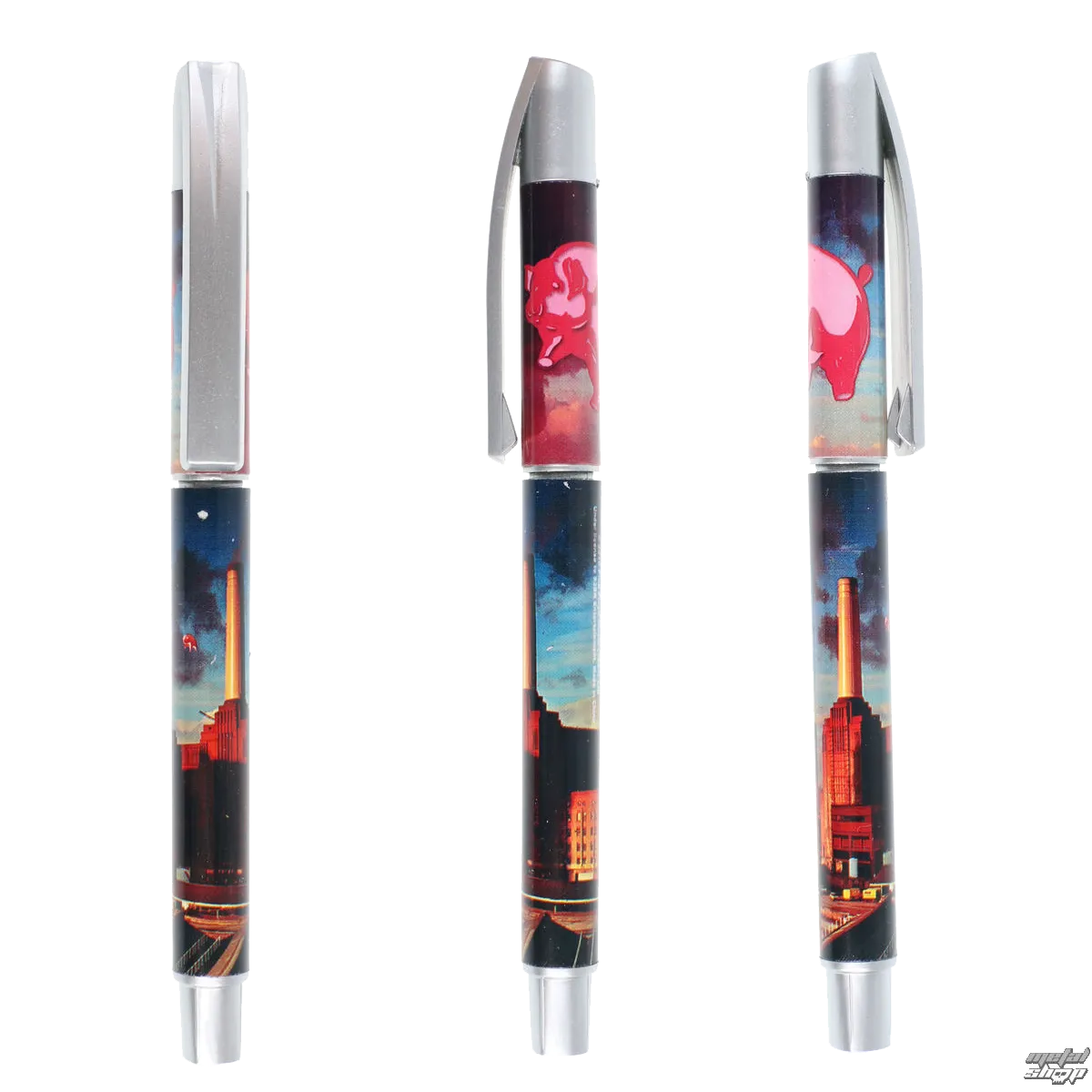 Stylo Pink Floyd Animals - design complet avec capuchon argenté et cochon volant