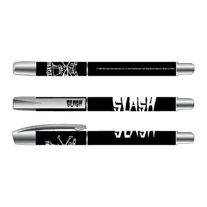 Stylo gel Slash noir avec logo blanc – vue complèt