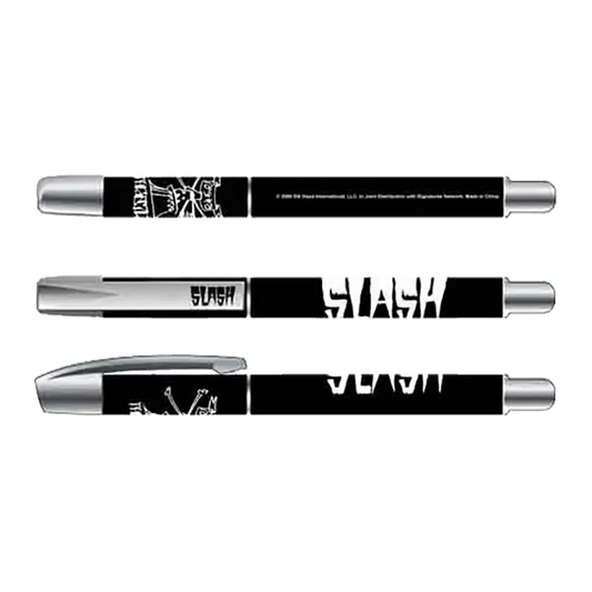 Stylo gel Slash noir avec logo blanc – vue complèt