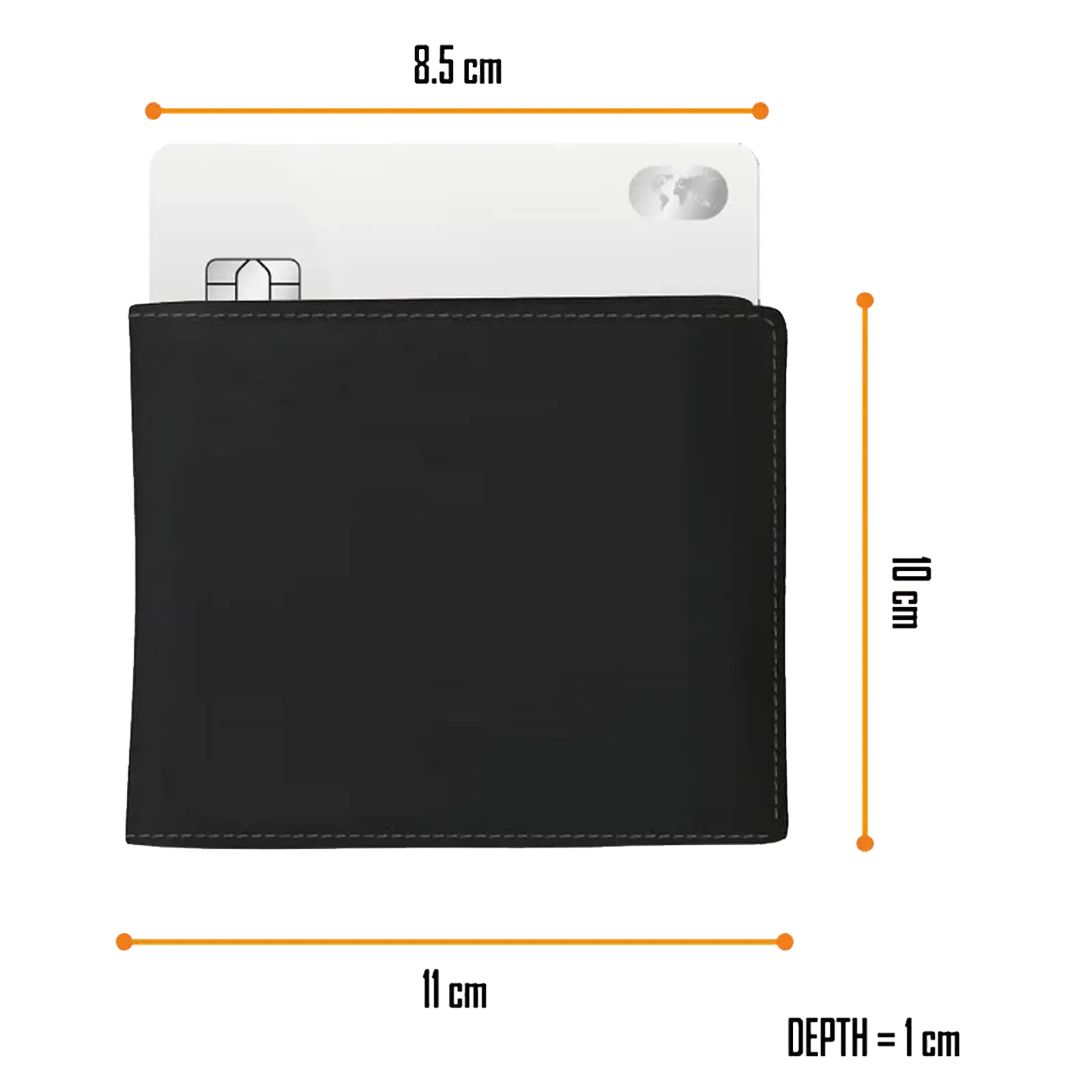 Dimensions du portefeuille AC/DC Rocksax officiel – 10 x 11 x 1 cm