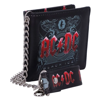 Portefeuille AC/DC – Black Ice avec chaîne (vue de coté)